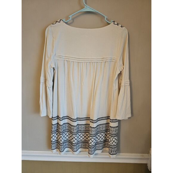 J. Jill Womens Embroidered Tunic Top Blouse Sz Xs Boho Cotton Blend - Picture 7 of 7